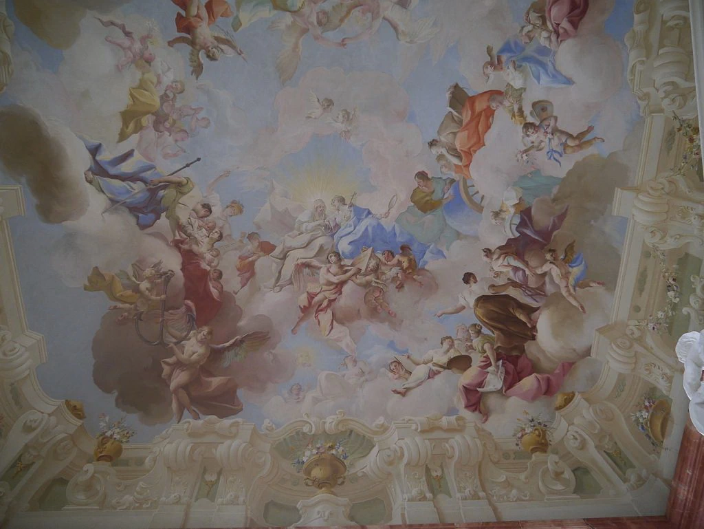 All'interno dell'affresco del soffitto Kaiserstiege